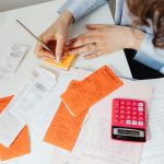 receipts and calculator