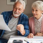 Retired couple managing finances
