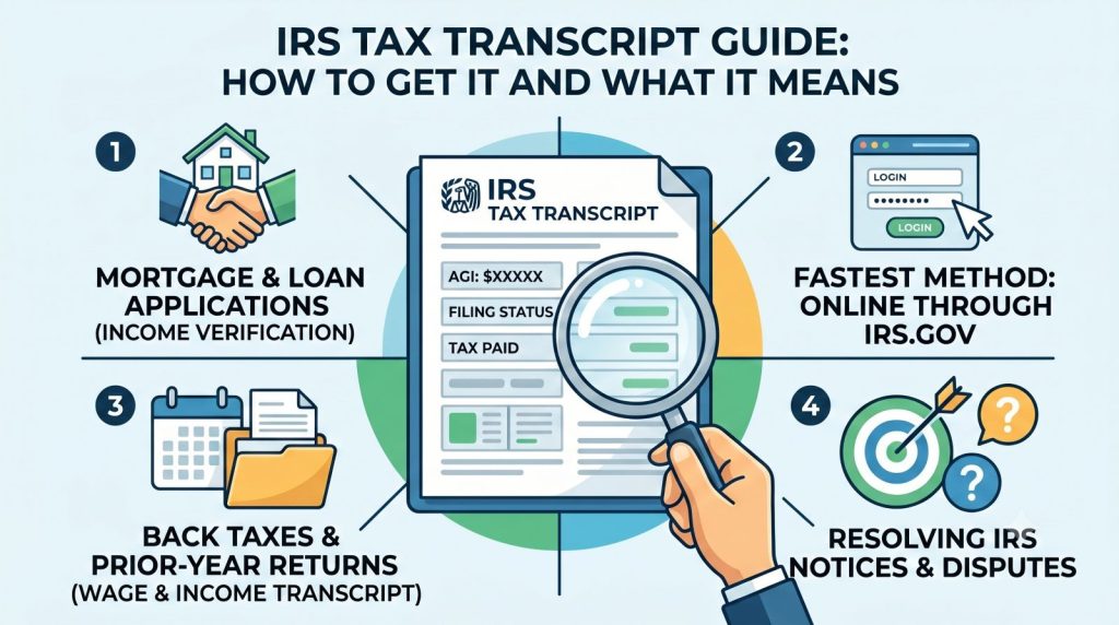 how to get IRS tax transcript